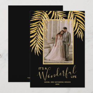 Tropical Palm Trees Christmas Photo Holiday Card
