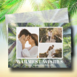 Tropical Palm Trees Christmas Photo Holiday Card<br><div class="desc">Share your favorite beach vacation or warm weather photos with this fun tropical palm trees Christmas holiday card with your message in chic white text. Select Matte for heaviest paper and high definition for best print quality.</div>