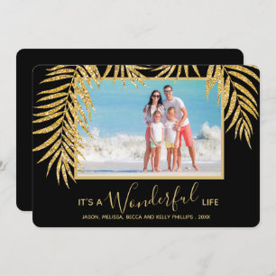 Tropical Palm Trees Christmas Photo Holiday Card