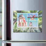 Tropical Palm Trees Christmas Photo Magnetic Card<br><div class="desc">Share your favorite beach vacation or warm weather photos with these fun magnetic Christmas cards featuring tropical palm trees with your message in chic white lettering. MORE designs and colors in our collection.</div>