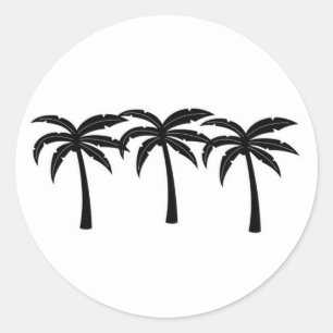 Tropical Palm Trees Classic Round Sticker