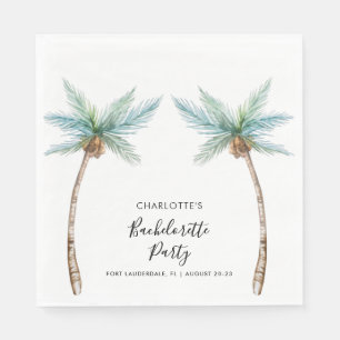 Tropical Palm Trees Coastal Bachelorette Party Napkins