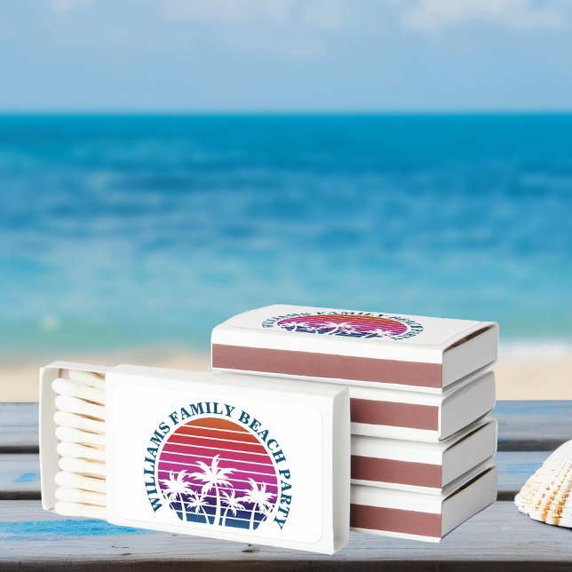 Tropical Palm Trees Custom Luau Beach Party Matchboxes (Creator Uploaded)