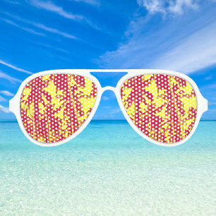 Tropical Palm Trees Design. Aviator Sunglasses