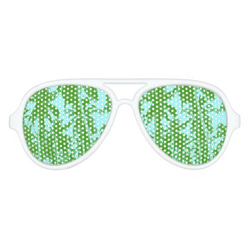 Tropical Palm Trees Design Aviator Sunglasses