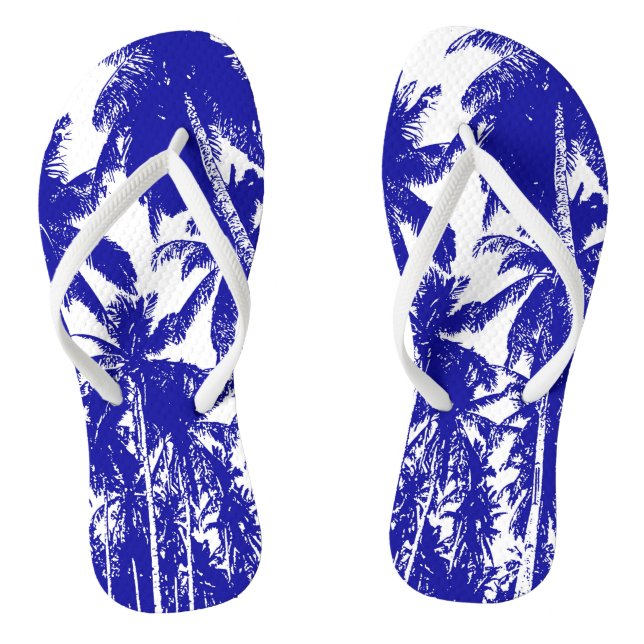 Tropical Palm Trees Design Flip Flops (Footbed)