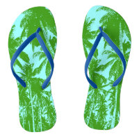 Tropical Palm Trees Design Flip Flops