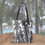 Tropical Palm Trees Design In Black And White Tote Bag at Zazzle