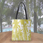 Tropical Palm Trees Design In Gold And White Tote Bag at Zazzle