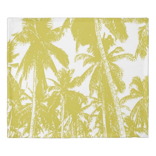 Tropical Palm Trees Design in Gold Duvet Cover