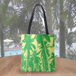 Tropical Palm Trees Design In Green And Yellow Tote Bag at Zazzle
