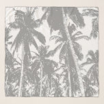 Tropical Palm Trees Design in Grey Scarf<br><div class="desc">Tropical Palm trees pattern design with silhouetted image of leaves. Grey and white.</div>