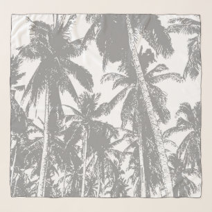 Tropical Palm Trees Design in Grey Scarf