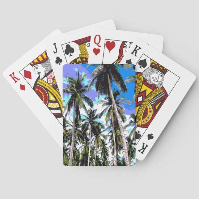Tropical Palm Trees Design. Poker Cards (Back)