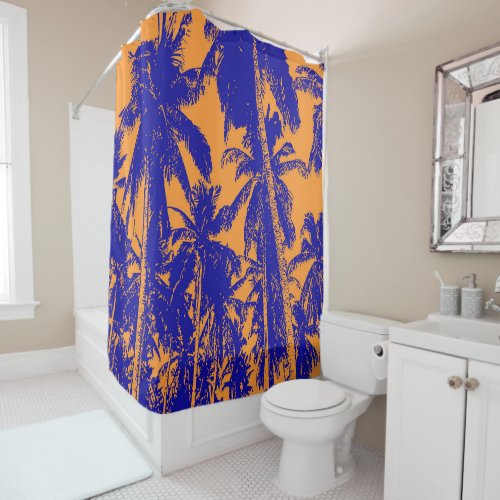 Tropical Palm Trees Design Shower Curtain