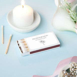 Tropical Palm Trees Destination Wedding Favor  Matchboxes