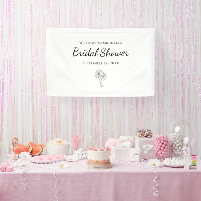 Tropical Palm Trees Elegant Bridal Shower  Banner (Party)