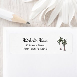 Tropical Palm Trees Elegant Modern Return Address Label