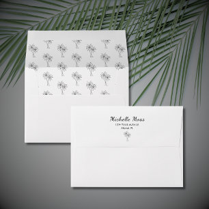 Tropical Palm Trees Elegant Return Address Envelope