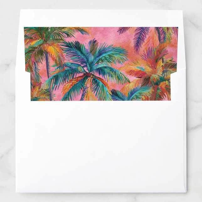 Tropical Palm Trees Envelope Liners (In Envelope)