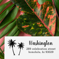 Tropical Palm Trees Family Name & Return Address
