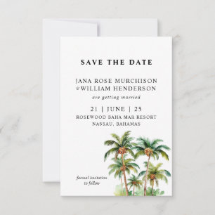 Tropical Palm Trees Flat Save the Date