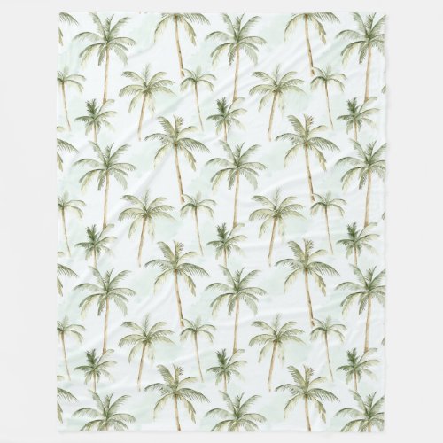 Tropical Palm Trees Fleece Blanket