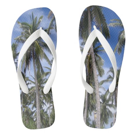 Tropical Palm Trees Flip Flops