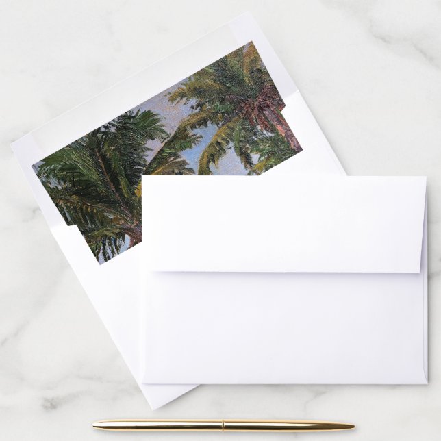 Tropical Palm Trees - Hawaii Destination Wedding Envelope Liner (Desk)