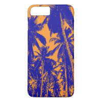 Tropical Palm Trees in Blue and Orange iPhone 8 Plus/7 Plus Case