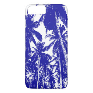 Tropical Palm Trees in Blue and White iPhone 8 Plus/7 Plus Case