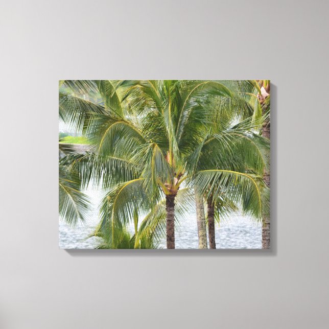 Tropical Palm Trees in Hawaii Canvas Print (Front)
