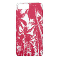 Tropical Palm Trees in Red and White iPhone 8 Plus/7 Plus Case