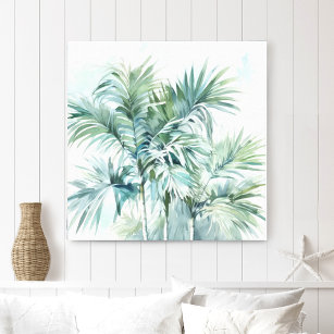 Tropical Palm Trees in Watercolor Canvas Print