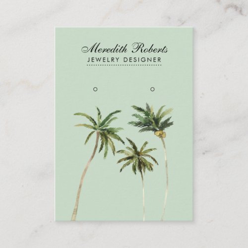 Tropical Palm Trees Jewelry Earring Display Card