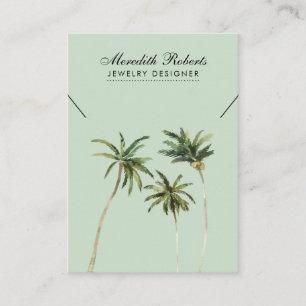 Tropical Palm Trees Jewelry Necklace Display Card