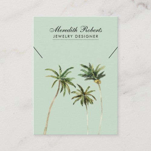 Tropical Palm Trees Jewelry Necklace Display Card