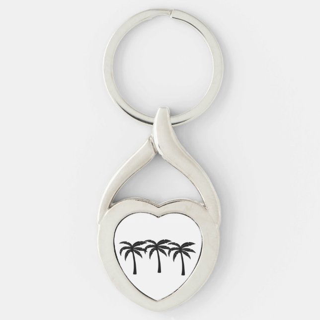 Tropical Palm Trees Keychain (Front)