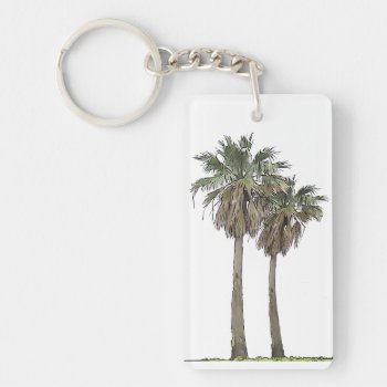Tropical Palm Trees Keychain by AJsGraphics at Zazzle