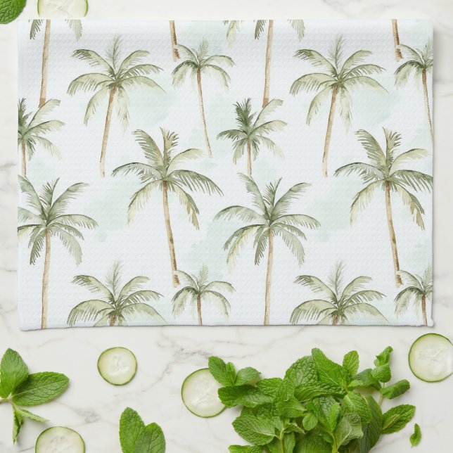 Tropical Palm Trees Kitchen Towel (Folded)