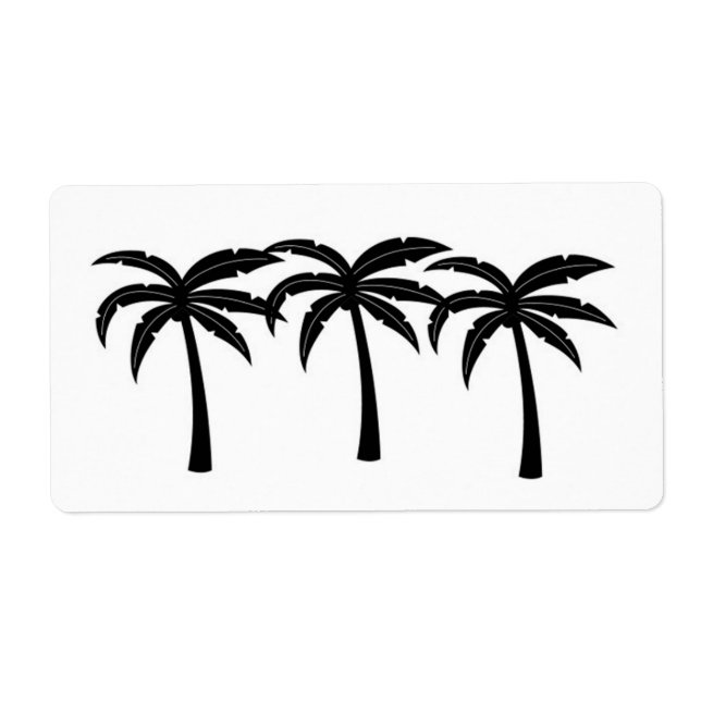 Tropical Palm Trees Label (Front)