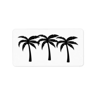 Tropical Palm Trees Label