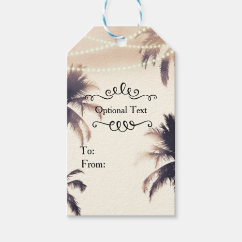 Tropical Palm Trees  Lights Cream Dream Gift Tags