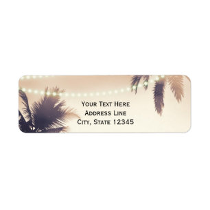 Tropical Palm Trees & Lights Cream Dream Label