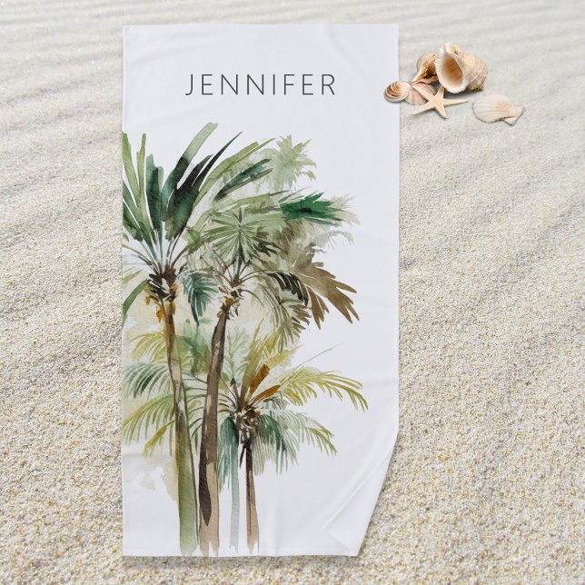 Tropical Palm Trees Modern Beach Towel (Creator Uploaded)