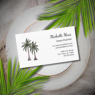 Tropical Palm Trees Modern Event Planner   Business Card
