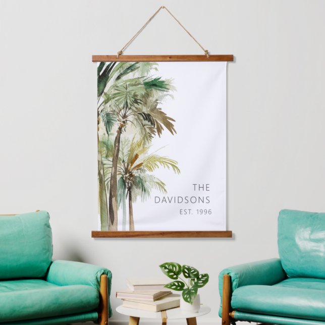 Tropical Palm Trees Modern Hanging Tapestry (Living Room)