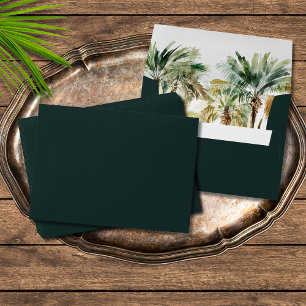 Tropical Palm Trees Modern Wedding Envelope