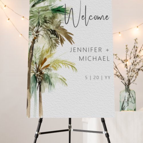 Tropical Palm Trees Modern Wedding Foam Board