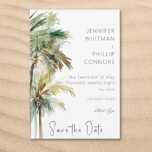Tropical Palm Trees Modern Wedding Save The Date